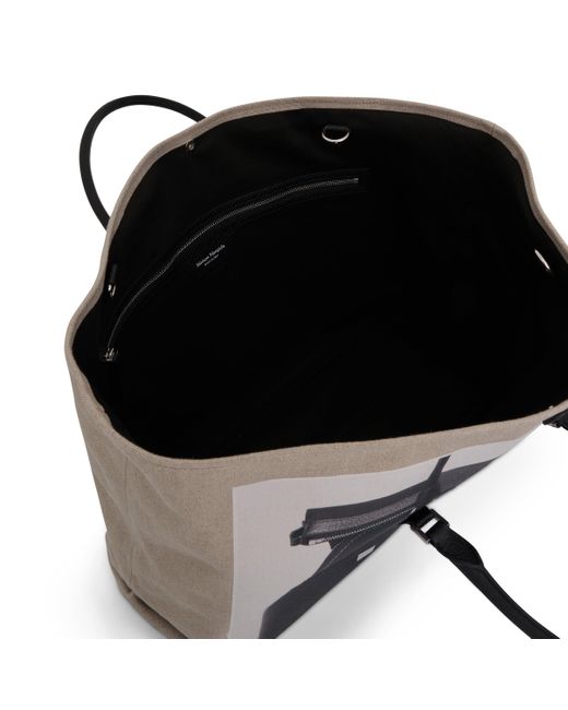 Maison Margiela Black Trompe L'Oeil 5Ac Tote Bag, Natural/, 100% Calf Leather