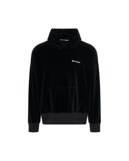 Palm Angels Black 'Embroidered Track Logo Hoodie, Long Sleeves, , 100% Cotton, Size: Small for men
