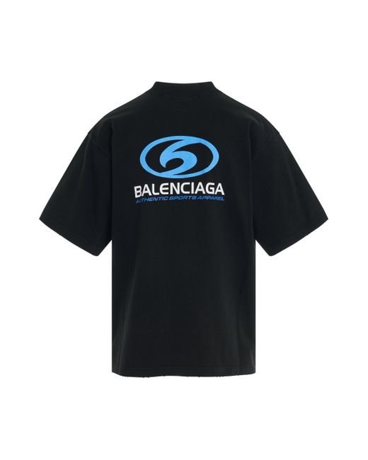 Balenciaga Black 'Surfer Cracked Logo T-Shirt, Short Sleeves, /, 100% Cotton, Size: Small for men
