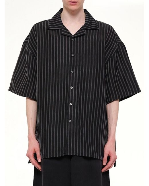 Willy Chavarria Black Camp Collar Ss Shirt for men