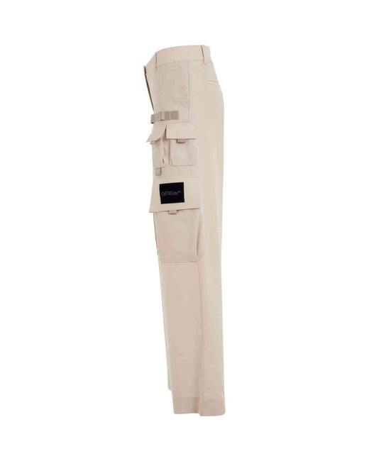 Off-White c/o Virgil Abloh Natural Toybox Dry Multipacket N-Arrow Pants, 100% Wool