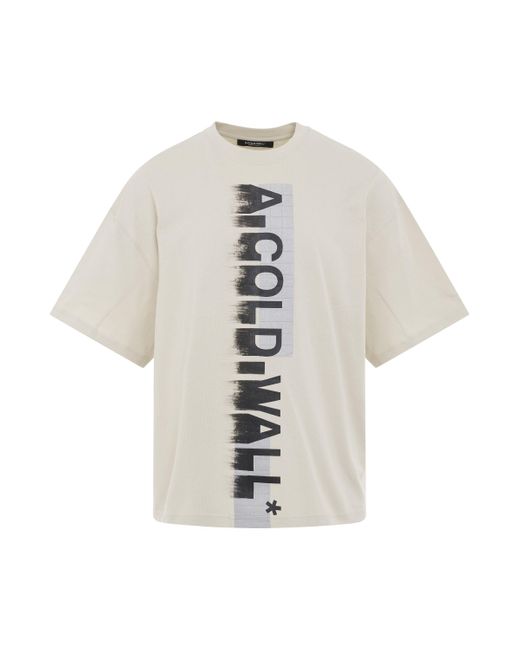 A_COLD_WALL* White Vertical Logo T-Shirt, Short Sleeves, , 100% Cotton for men
