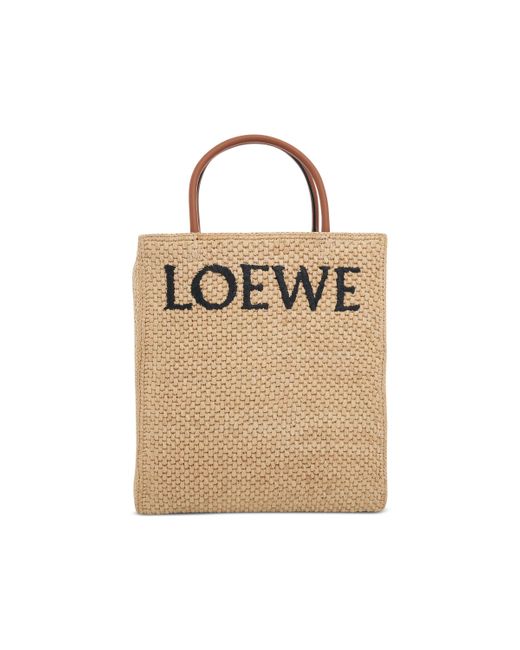LOEWE Standard A4 Tote Bag In Raffia Natural/Black