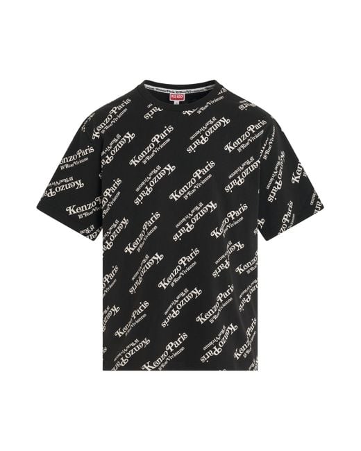 KENZO Black By Verdy All-Over Logo T-Shirt, Short Sleeves, , 100% Cotton for men