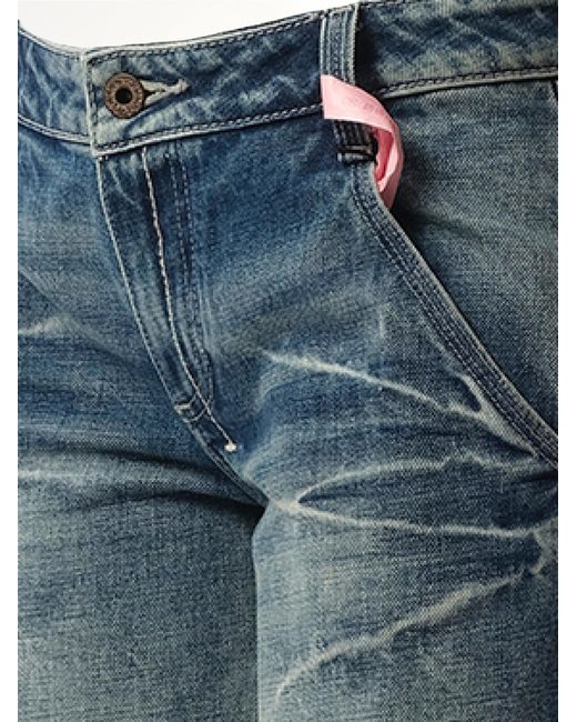Fax Copy Express Blue 888 Low-Rise Oversized Jeans, 100% Cotton, Size: Small