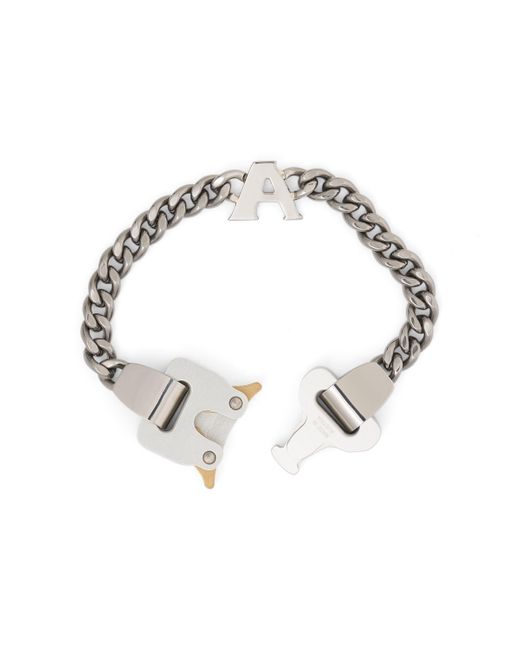 1017 ALYX 9SM Metallic Buckle Bracelet With Charm, , 100% Steel, Size: Large/Xl for men