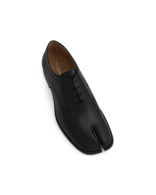 Maison Margiela Black Tabi Lace-Ups Derbies Shoes, , 100% Leather for men