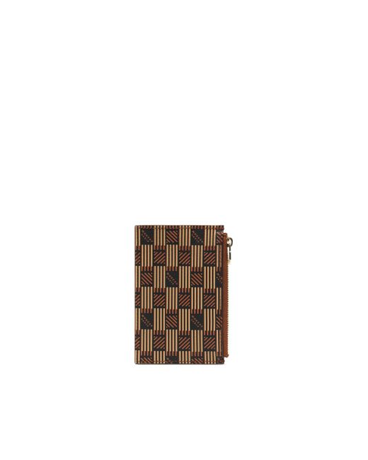 Moreau Brown 3 Credit Card Holder With Zip, , 100% Calf Leather