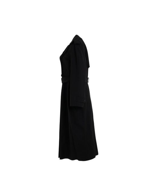 Balenciaga Black Hourglass Trench Coat, Long Sleeves, , 100% Cupro
