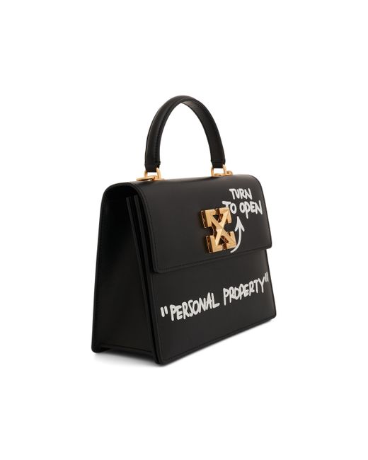 Off-White c/o Virgil Abloh Black Off- Jitney 2.8 Top Handle Quote Bag, /, 100% Leather