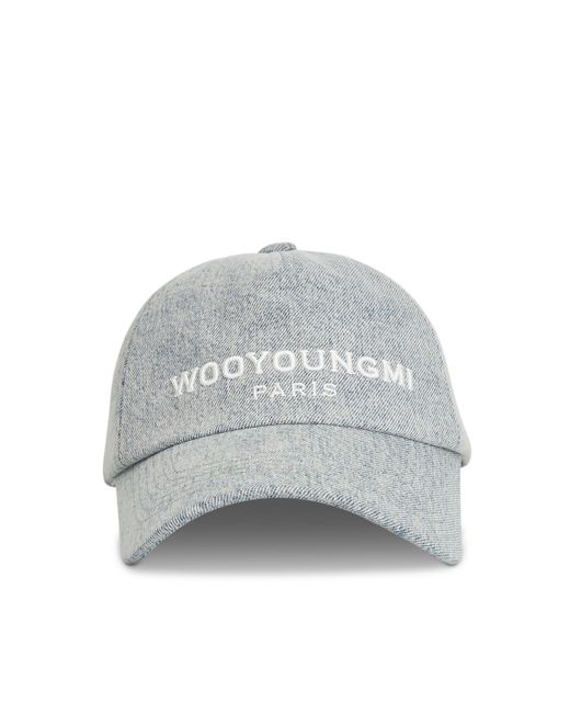 Wooyoungmi Gray Faded Denim Cap, , 100% Cotton for men