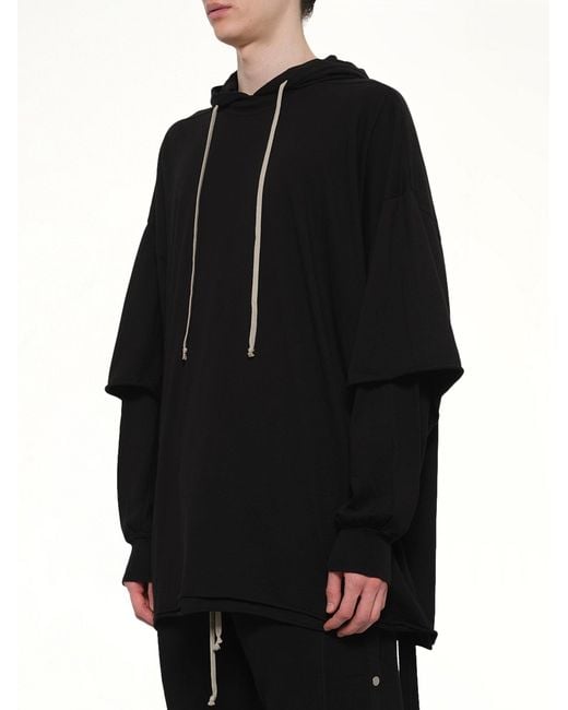 Rick Owens Black Tommy Hustler Hoodie for men