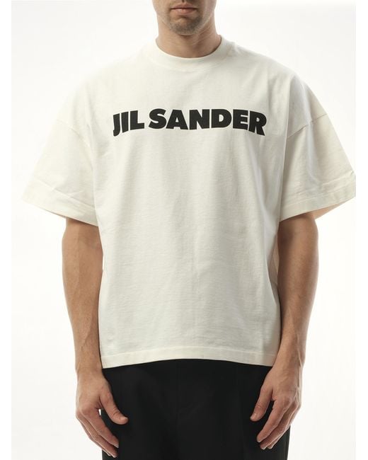 Jil Sander Gray Logo T-Shirt for men