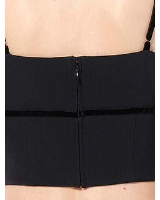 McQueen Black Leaf Crepe Top