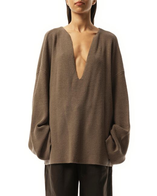 Entire studios Brown Dormer Knit Sweater, 100% Cotton