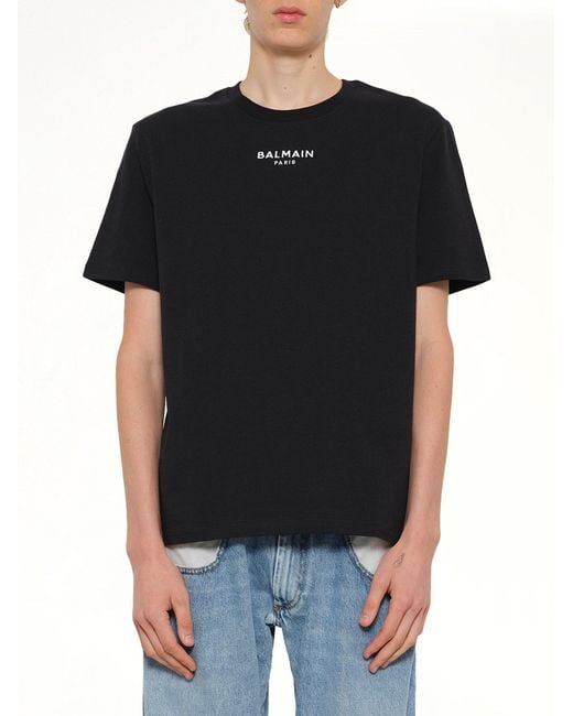 Balmain Black Small Paris T-Shirt for men