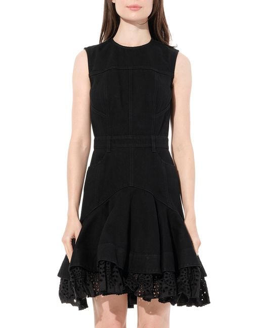 McQueen Black Mini Denim Dress