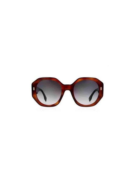 Fendi White Fe40045I Geometric Sunglasses With Gradient Smoke Lens