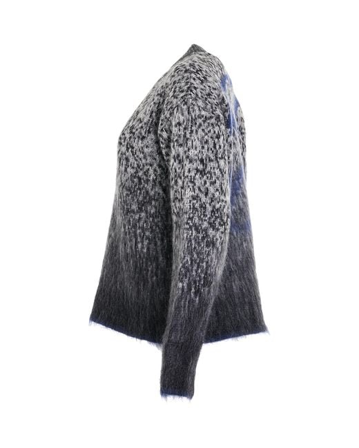 Off-White c/o Virgil Abloh Gray Fuzzy Mohair Arrow Knitwear