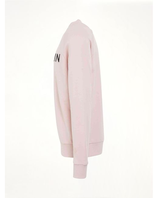Balmain Pink Classic Logo Print Sweatshirt for men