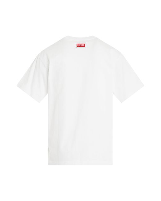 KENZO White 'Lucky Tiger Oversized T-Shirt, Short Sleeves, Off, 100% Cotton, Size: Small for men