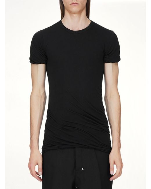 Rick Owens Black Double Ss T-Shirt for men