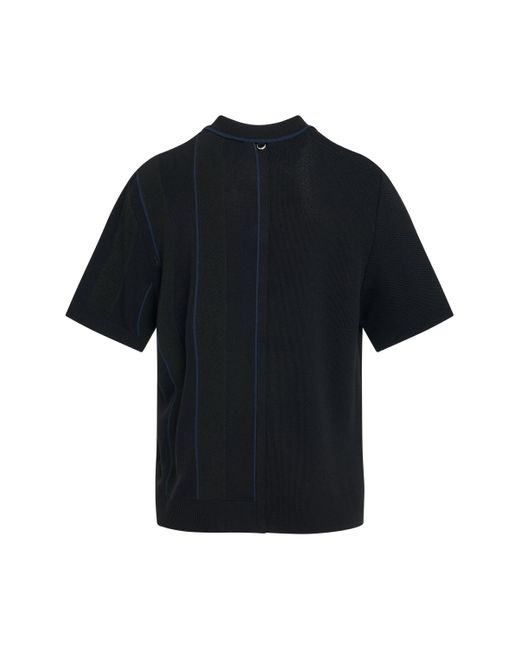 Jacquemus Black Juego Striped Polo, Short Sleeves, , Size: Medium for men