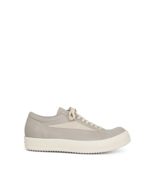 Rick Owens White Vintage Leather Sneakers, , 100% Calf Leather for men