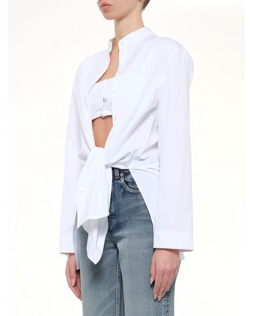 Alaïa White Cotton Poplin Shirt Set