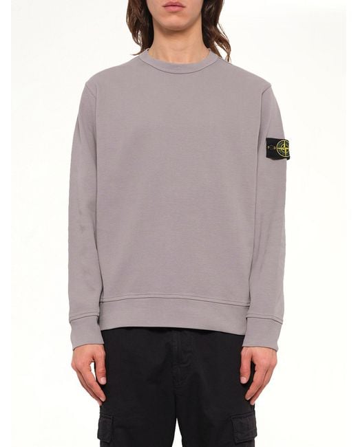 Stone Island Gray 6100017 Organic Cotton Sweatshirt for men