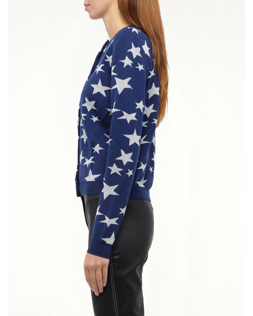 Loewe Blue Lurex Stars Cardigan, Size: Small