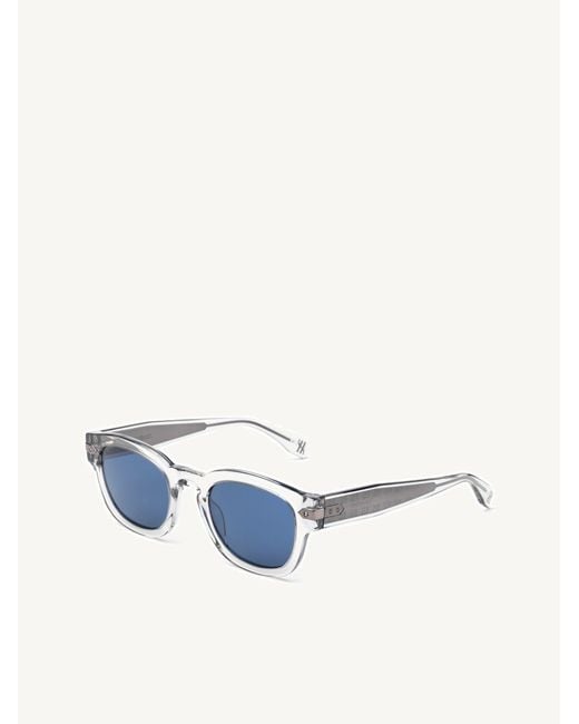 Hublot Blue Rounded Key Sunglasses With Solid Lens for men
