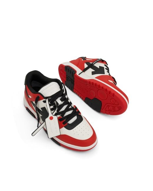 Off-White c/o Virgil Abloh Red Off- Out Of Office Calf Leather Sneakers, //, 100% Rubber for men