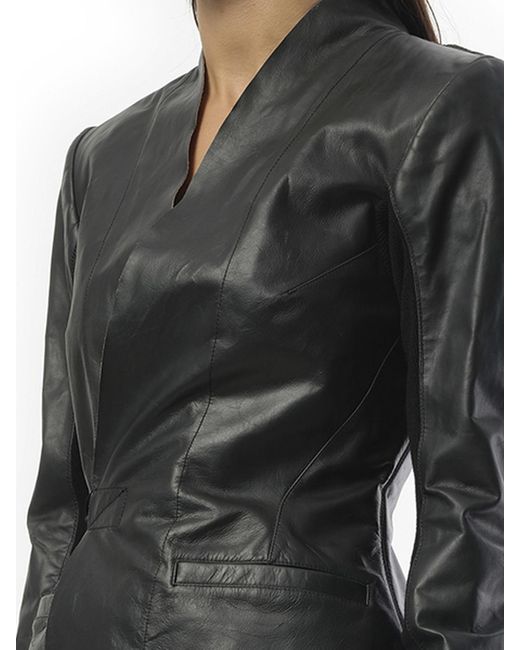 Rick Owens Black Hollywood Leather Jacket