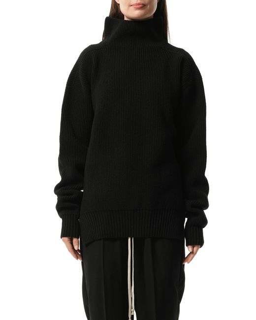 Rick Owens Black Fisherman Tabard Sweater, 100% New Wool, Size: Small