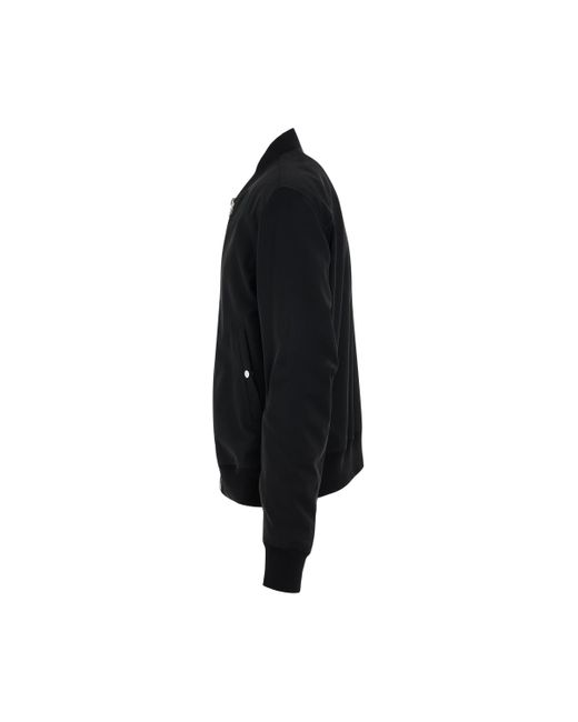 Rick Owens Black Classic Flight Bomber Jacket, Long Sleeves, , 100% Cotton for men