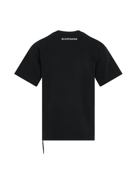 Mastermind Japan Black Loopwheel T-Shirt, Short Sleeves, , 100% Cotton, Size: Large for men