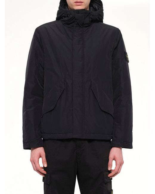 Stone Island Blue 4100010 Nylon Short Parka for men