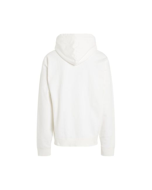 Maison Mihara Yasuhiro White Smiley Face Printed Hoodie, Long Sleeves, , 100% Cotton for men