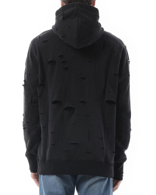 Givenchy Black Archetype Hoodie With Destroyed Effect, 100% Cotton for men