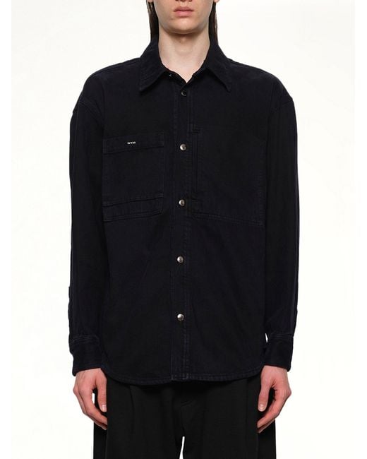Wooyoungmi Black Logo Denim Shirt for men