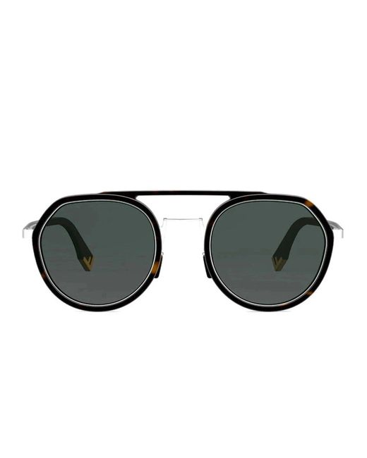 Fendi Black Fe40040U Round Sunglasses