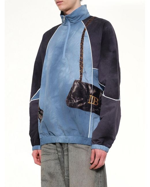 Doublet Blue Trompe L'Oeil Embroidery Anorak for men