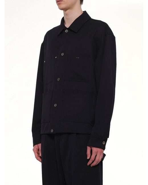 Wooyoungmi Blue Wool Button Shirt for men