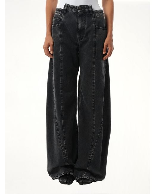 Maison Margiela Black Cut Out Waistband Relaxed Fit Denim Jeans