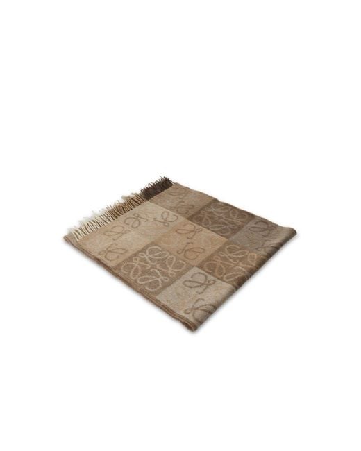 Loewe White Anagram Wool Scarf