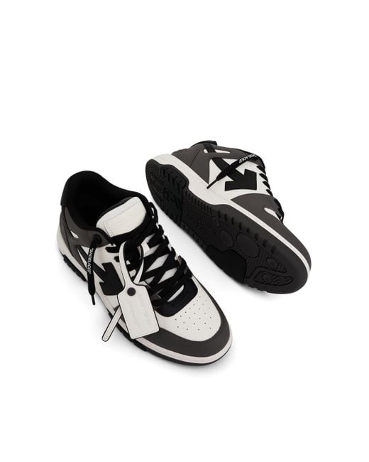 Off-White c/o Virgil Abloh Black Off- Out Of Office Calf Leather Sneakers, Dark/, 100% Rubber for men