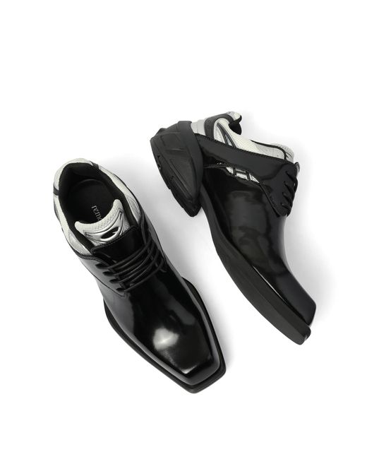 REMAGINE Black Starting Blocks Hybrid Derby Shoes, 100% Calf Leather for men