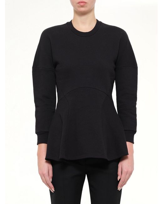 McQueen Black Felpa Double Dragon Top