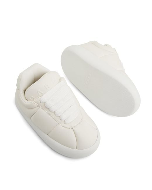 Marni White Padded Lace-Up Sneakers, , 100% Rubber